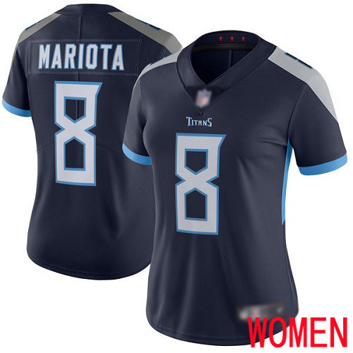 Tennessee Titans Limited Navy Blue Women Marcus Mariota Home Jersey NFL Football #8 Vapor Untouchable